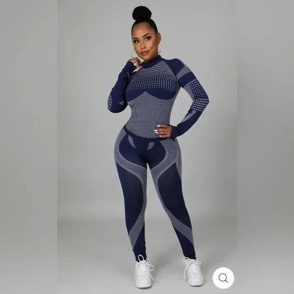 Navy Blue Active Workout Set - Picture 4 of 4